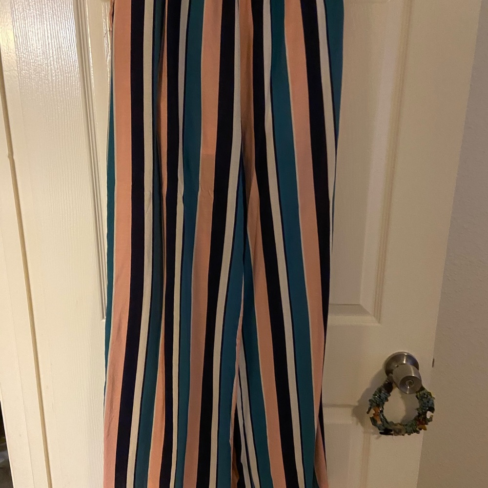 Strapless pant romper.